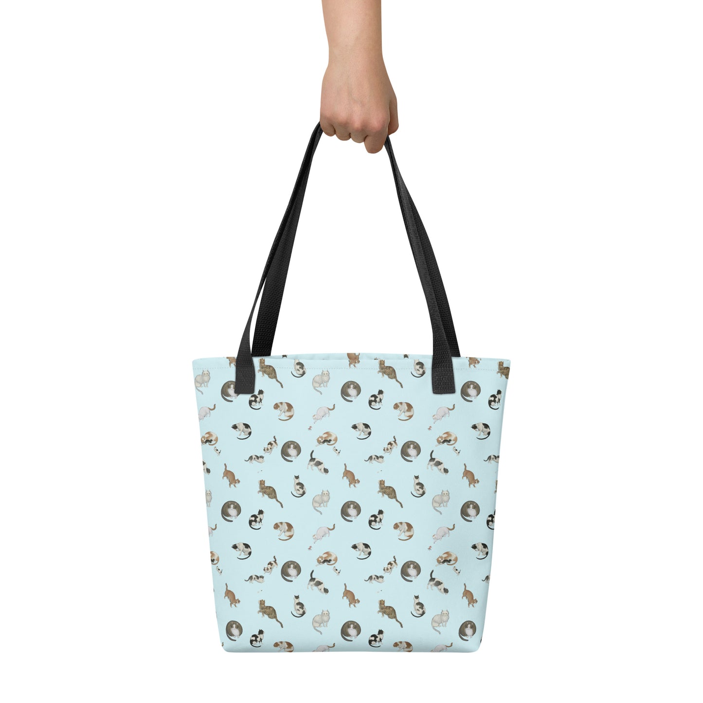 Cats And Butterflies Of Longevity｜Tote bag｜Aqua blue