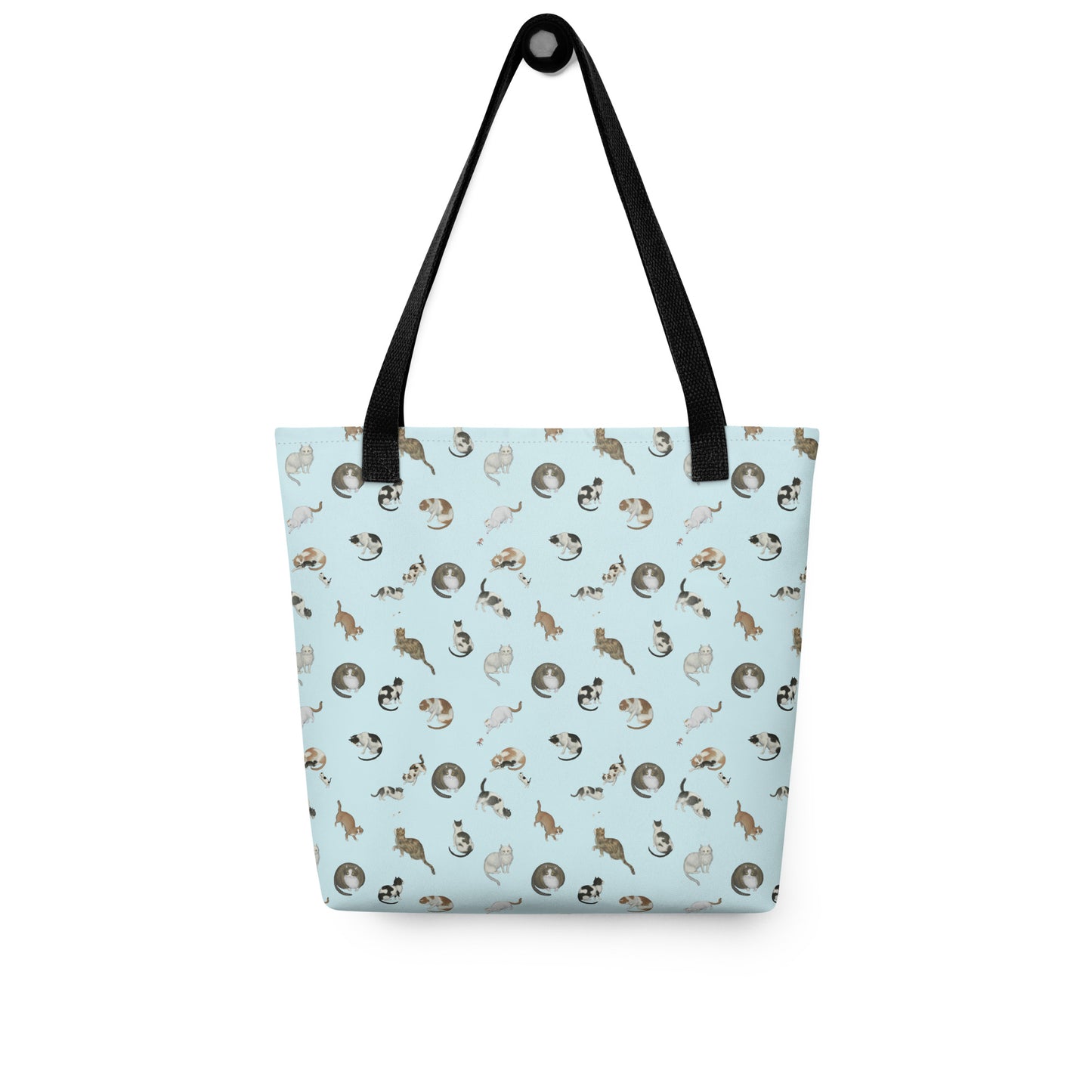 Cats And Butterflies Of Longevity｜Tote bag｜Aqua blue