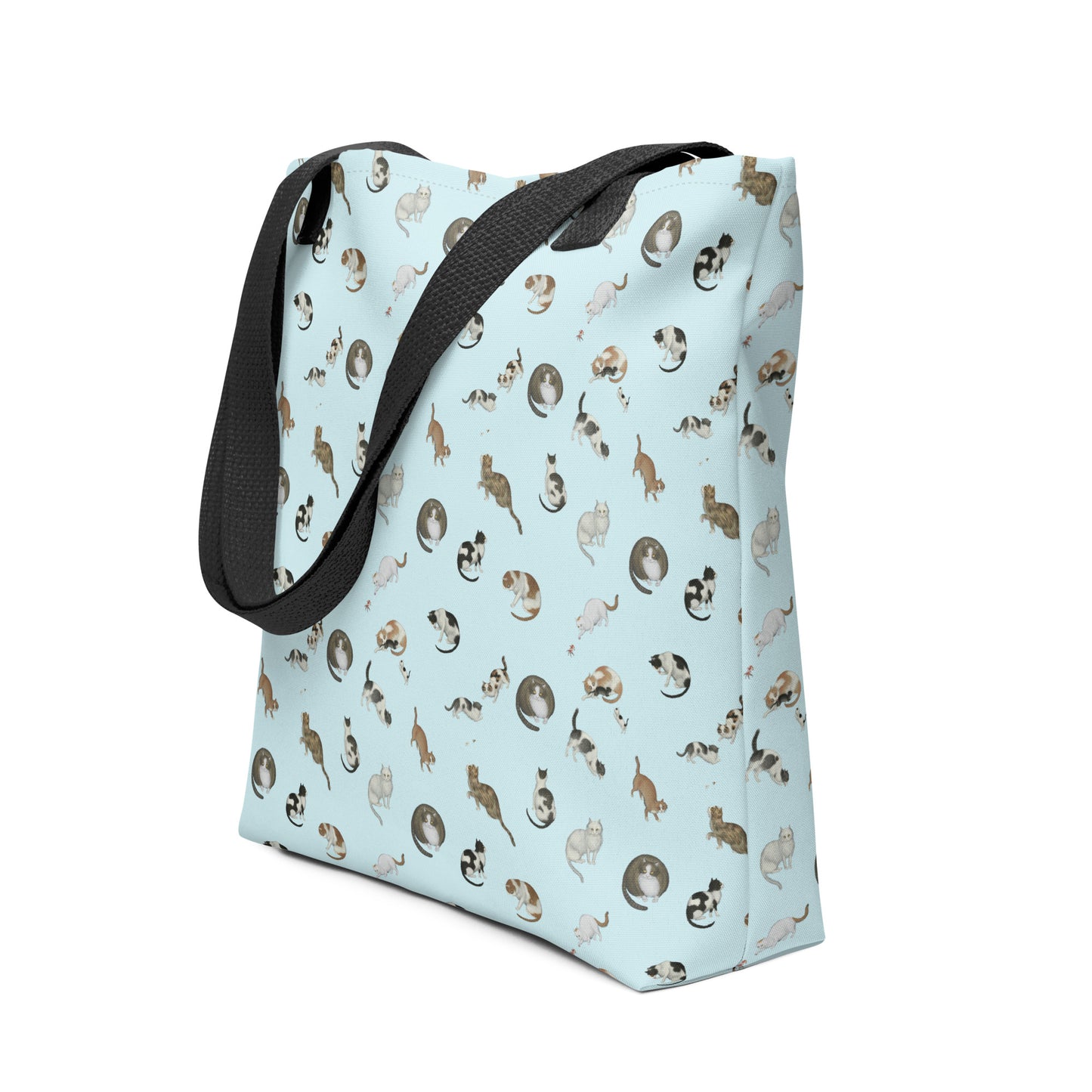 Cats And Butterflies Of Longevity｜Tote bag｜Aqua blue