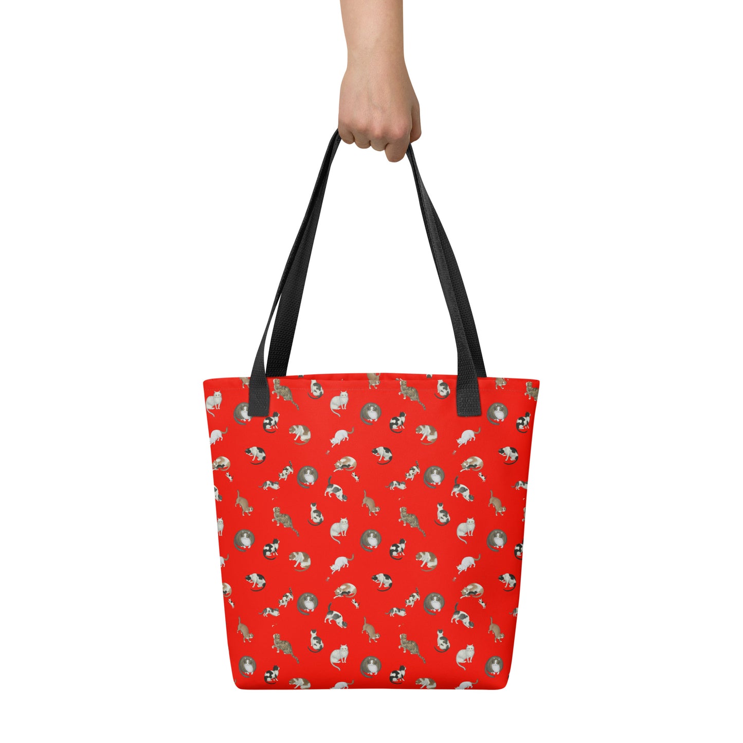 Cats And Butterflies Of Longevity｜Tote bag｜Garnet red