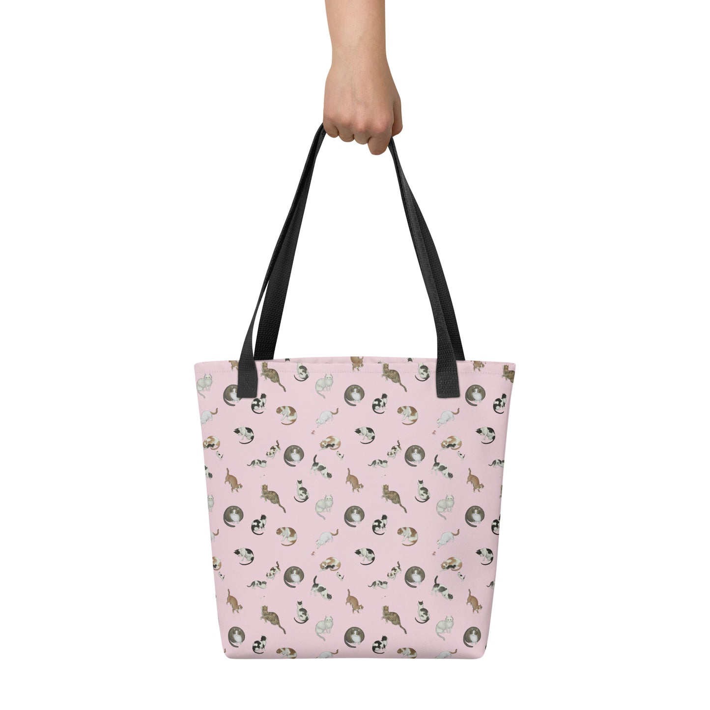 Cats And Butterflies Of Longevity｜Tote bag｜Pale pinkish gray