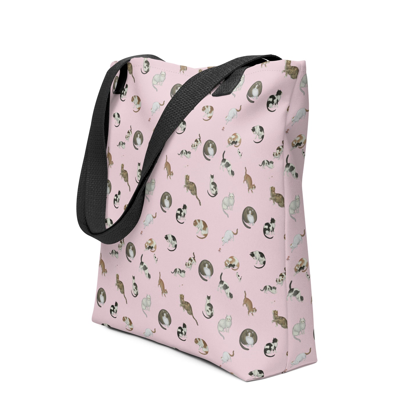 Cats And Butterflies Of Longevity｜Tote bag｜Pale pinkish gray