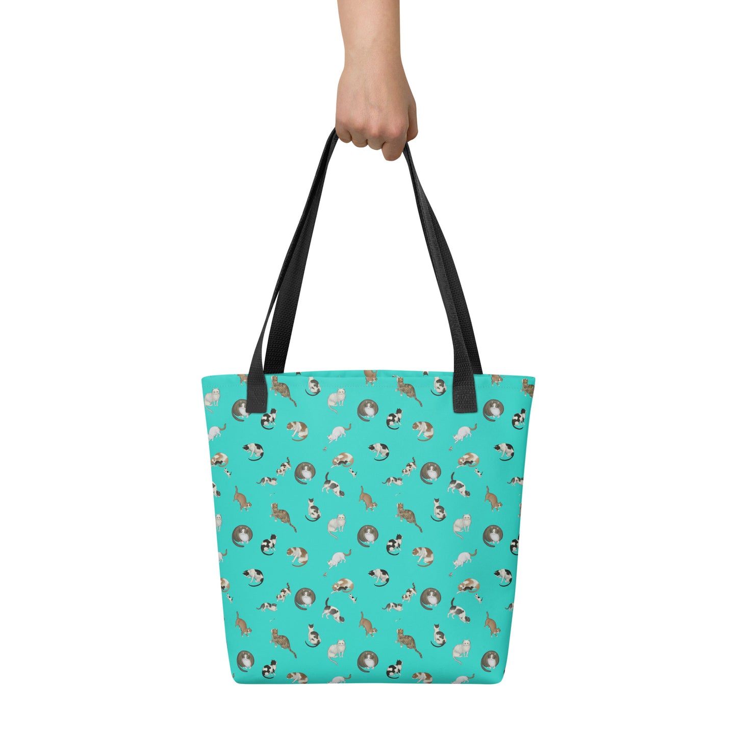 Cats And Butterflies Of Longevity｜Tote bag｜Turquoise