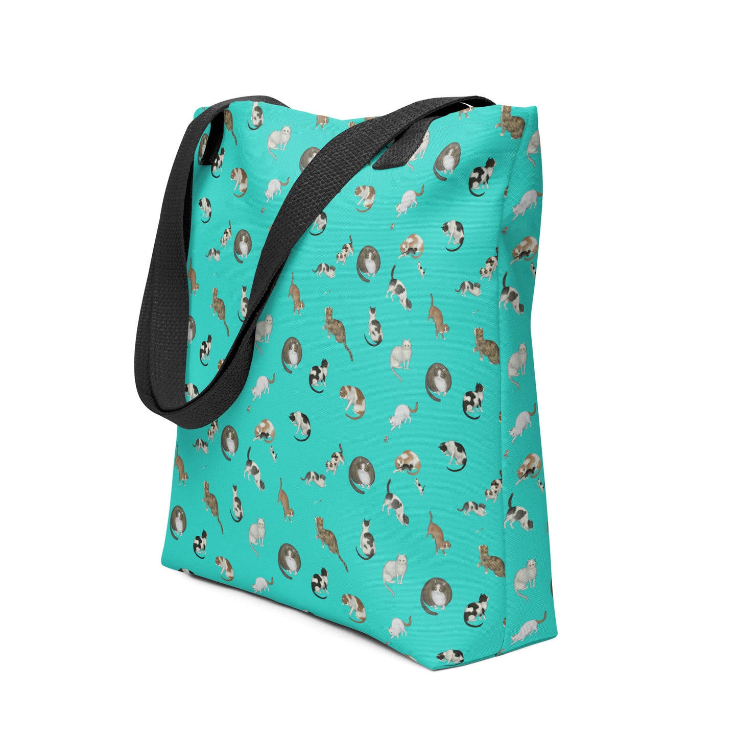 Cats And Butterflies Of Longevity｜Tote bag｜Turquoise