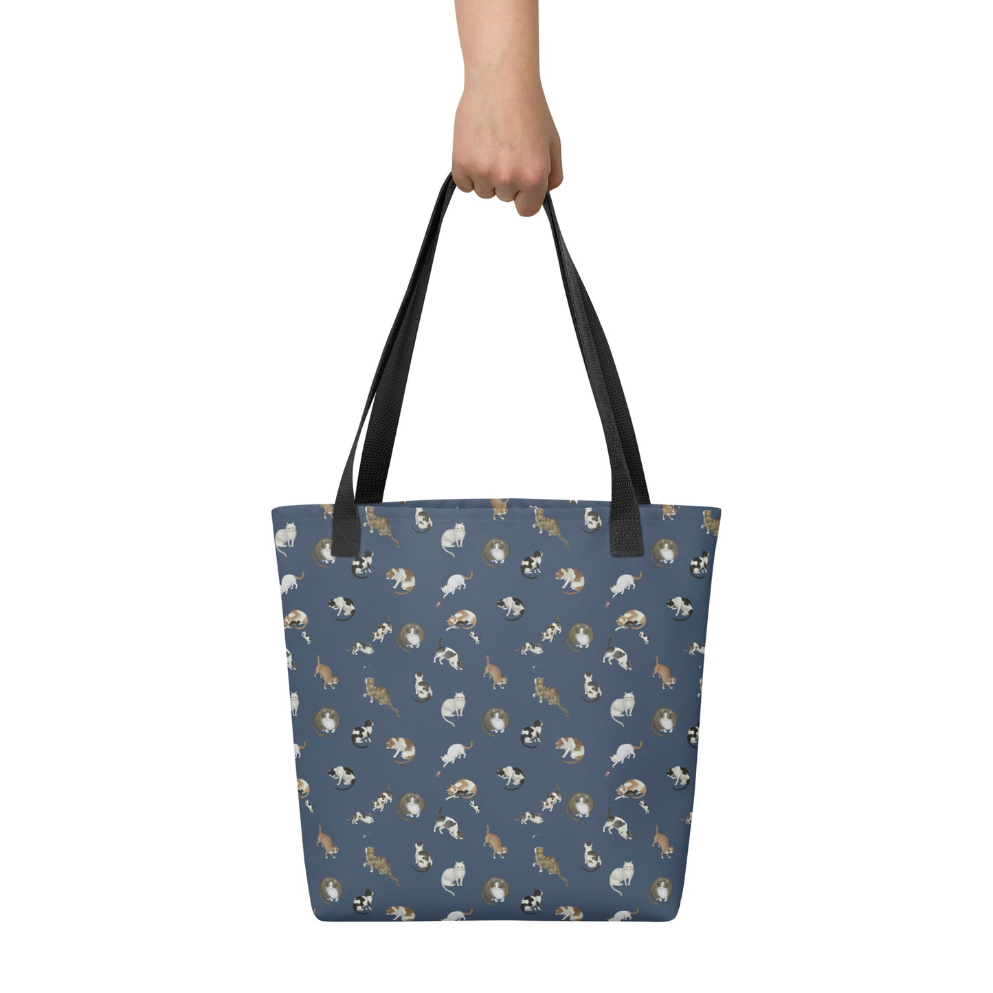 Cats And Butterflies Of Longevity｜Tote bag｜Dark blue