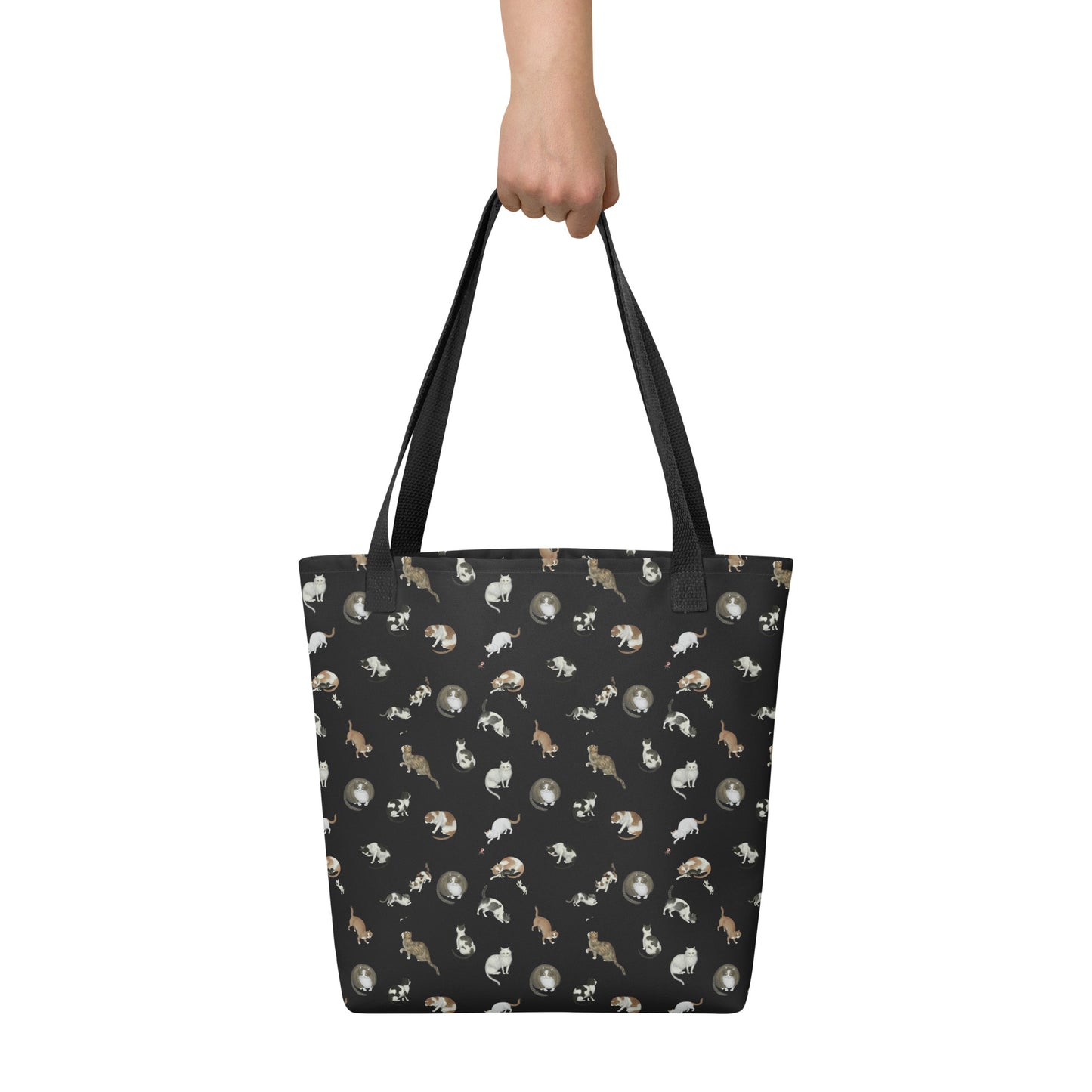 Cats And Butterflies Of Longevity｜Tote bag｜Black