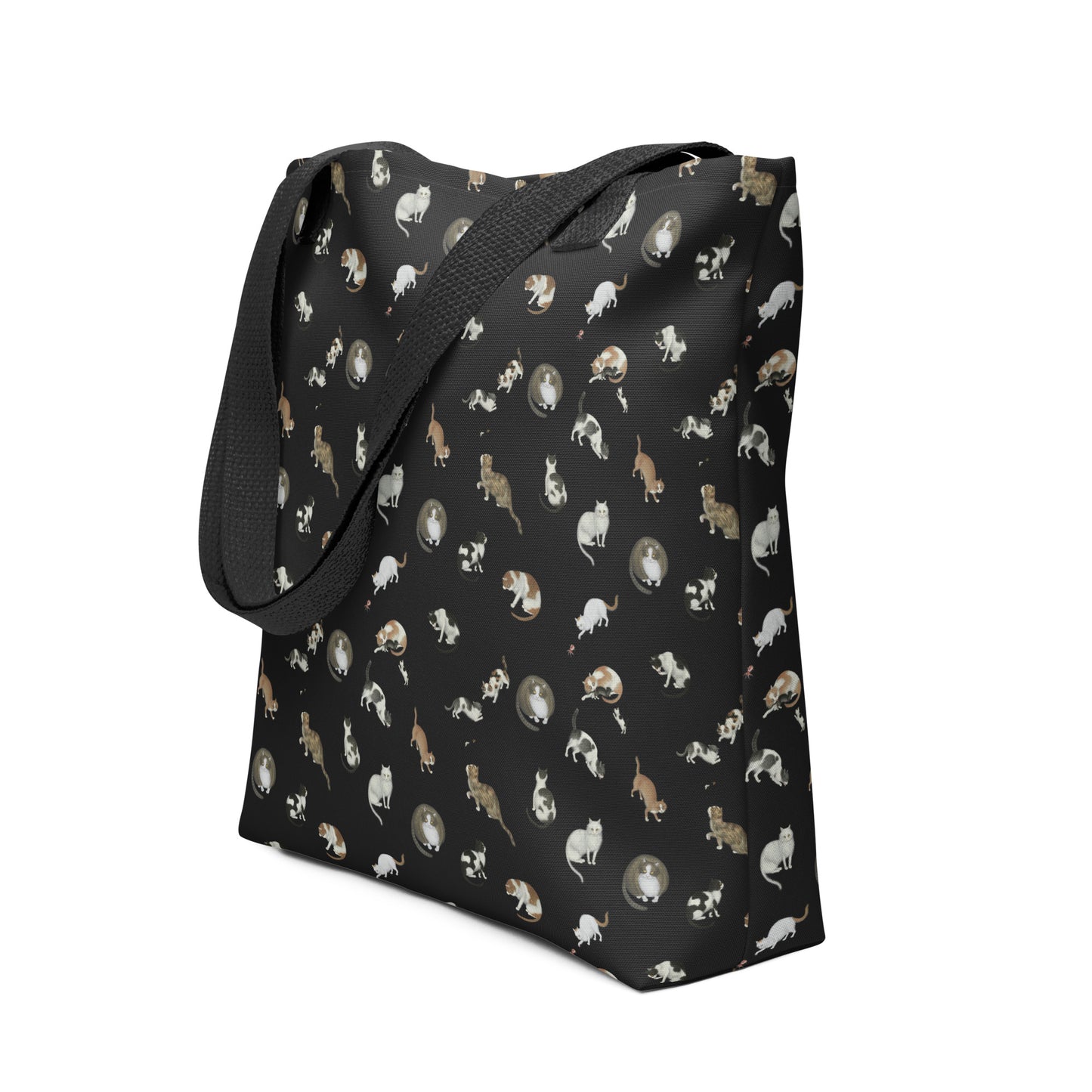 Cats And Butterflies Of Longevity｜Tote bag｜Black