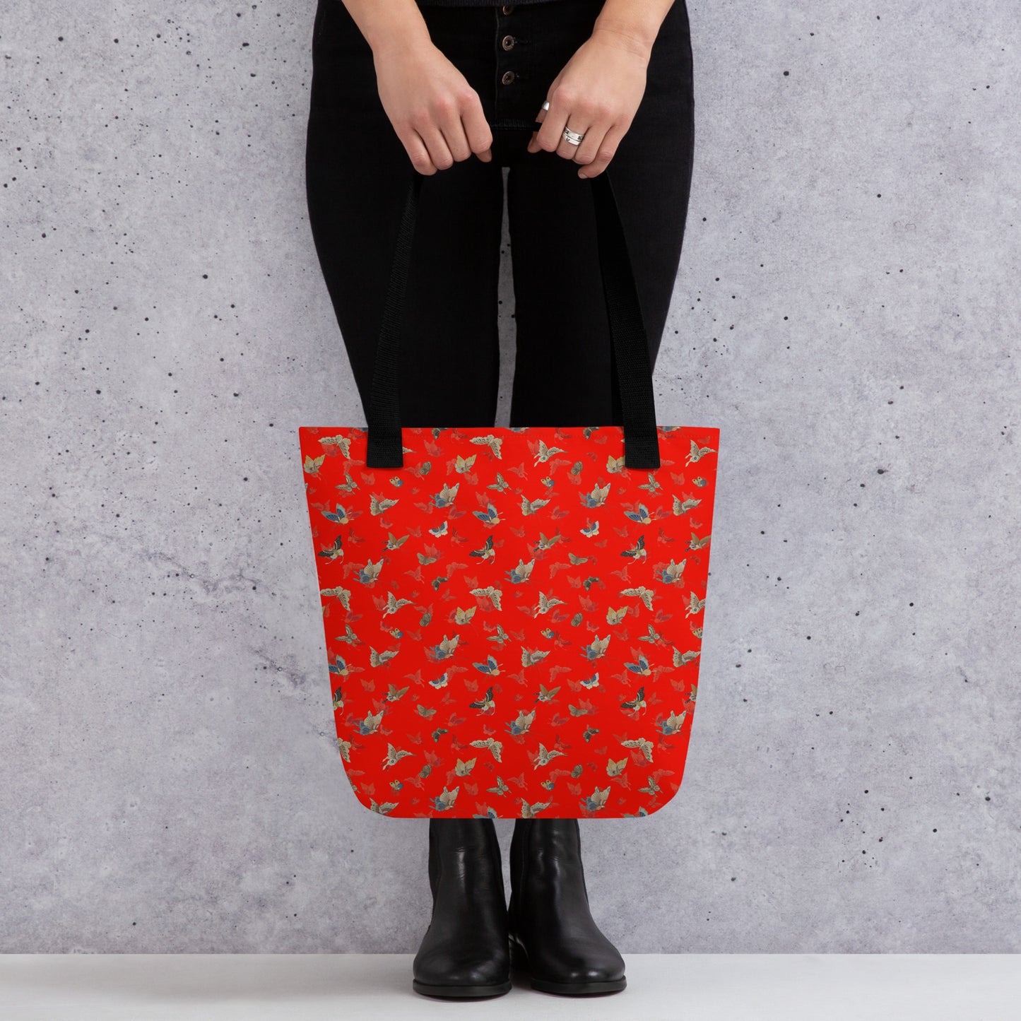 Butterfly dancing｜Tote bag｜Garnet red