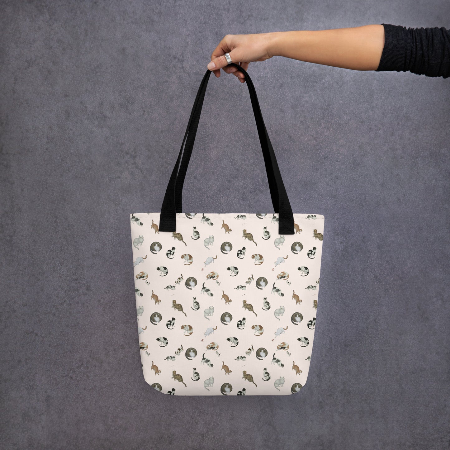 Cats And Butterflies Of Longevity｜Tote bag｜Fish belly white