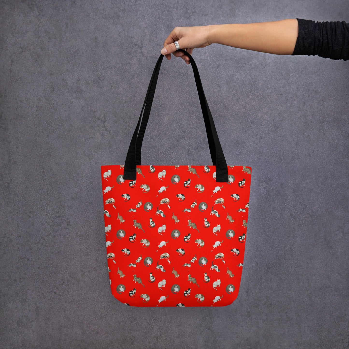 Cats And Butterflies Of Longevity｜Tote bag｜Garnet red