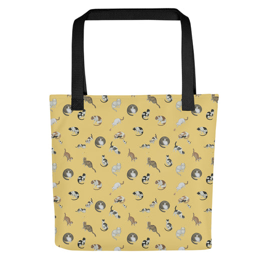 Cats And Butterflies Of Longevity｜Tote bag｜Gold