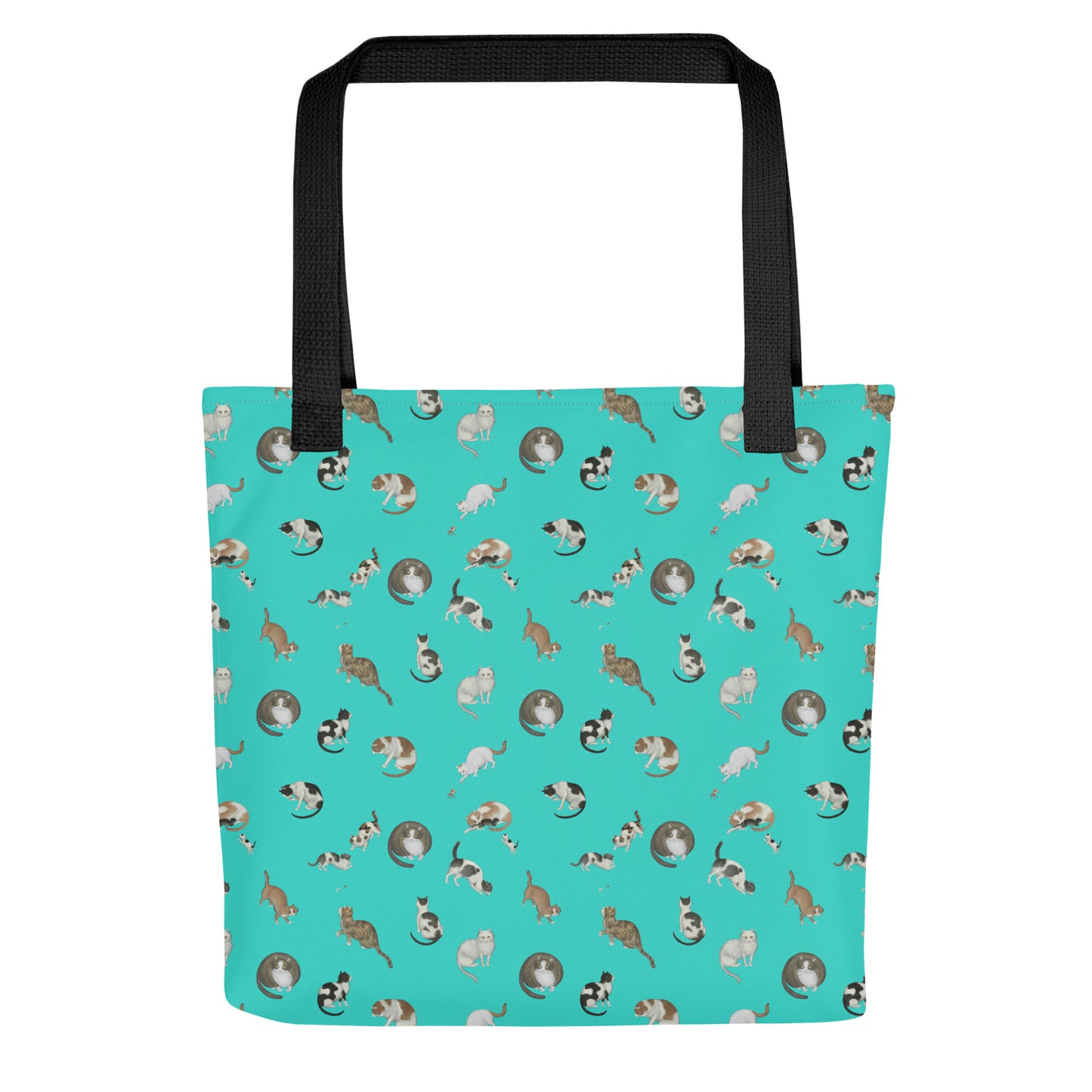 Cats And Butterflies Of Longevity｜Tote bag｜Turquoise