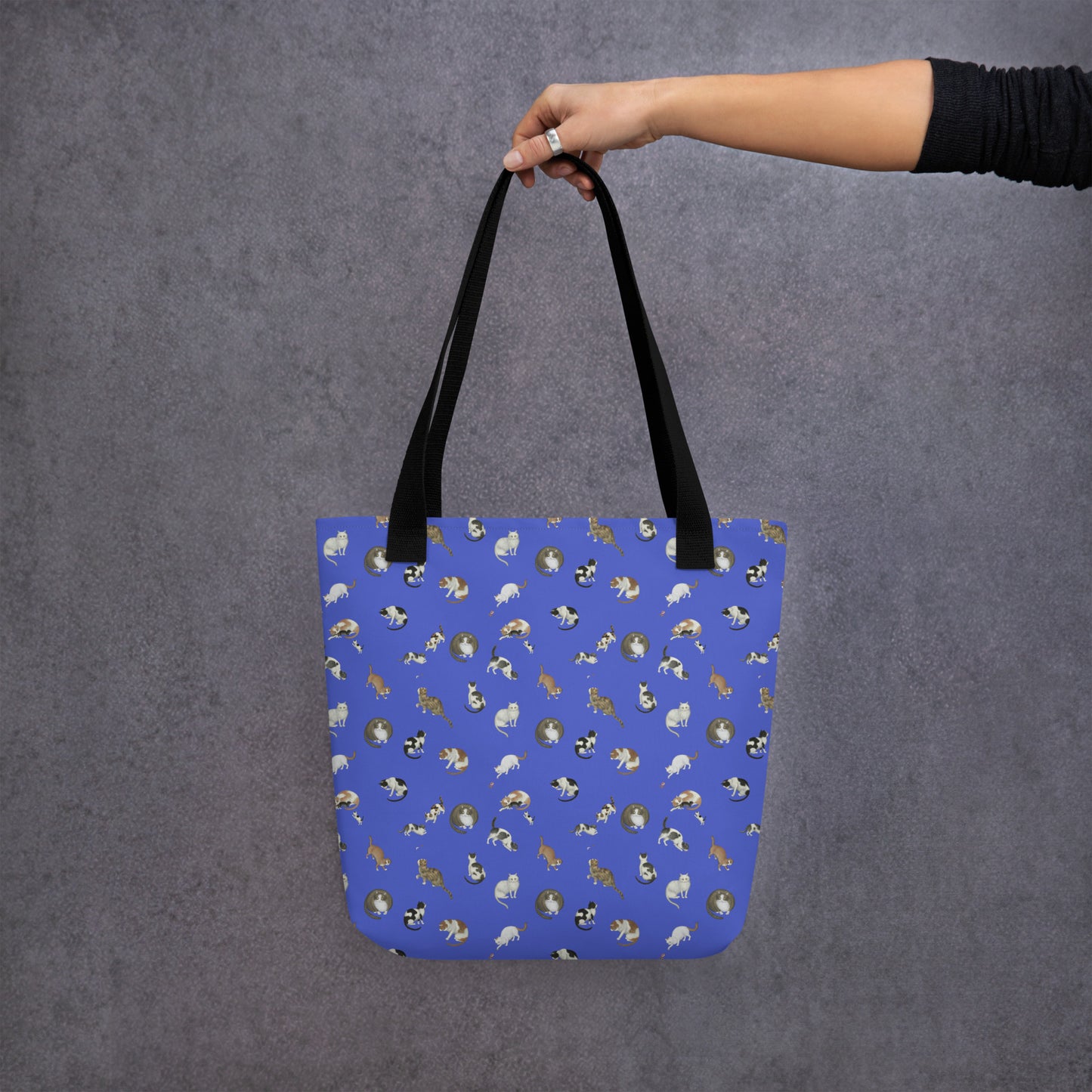 Cats And Butterflies Of Longevity｜Tote bag｜Royal blue