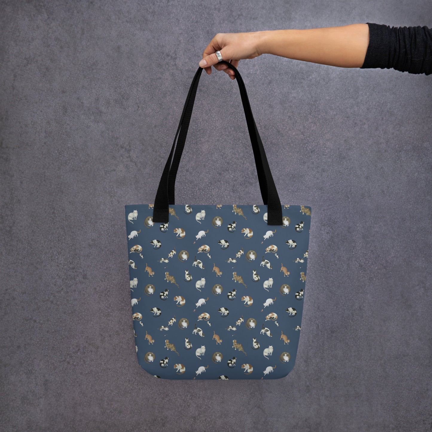 Cats And Butterflies Of Longevity｜Tote bag｜Dark blue