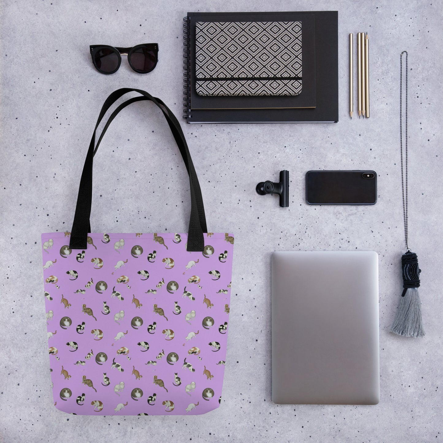 Cats And Butterflies Of Longevity｜Tote bag｜Lilac