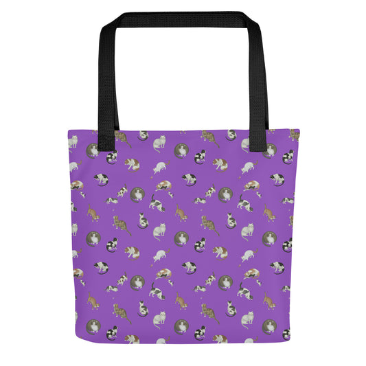 Cats And Butterflies Of Longevity｜Tote bag｜Purple