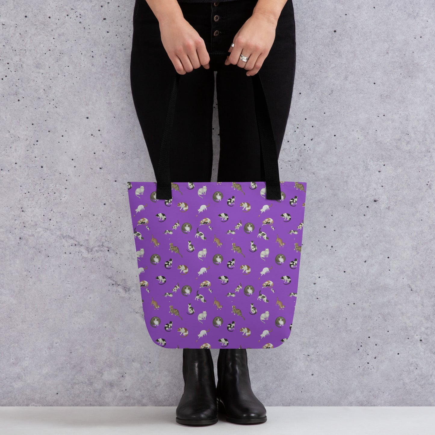 Cats And Butterflies Of Longevity｜Tote bag｜Purple