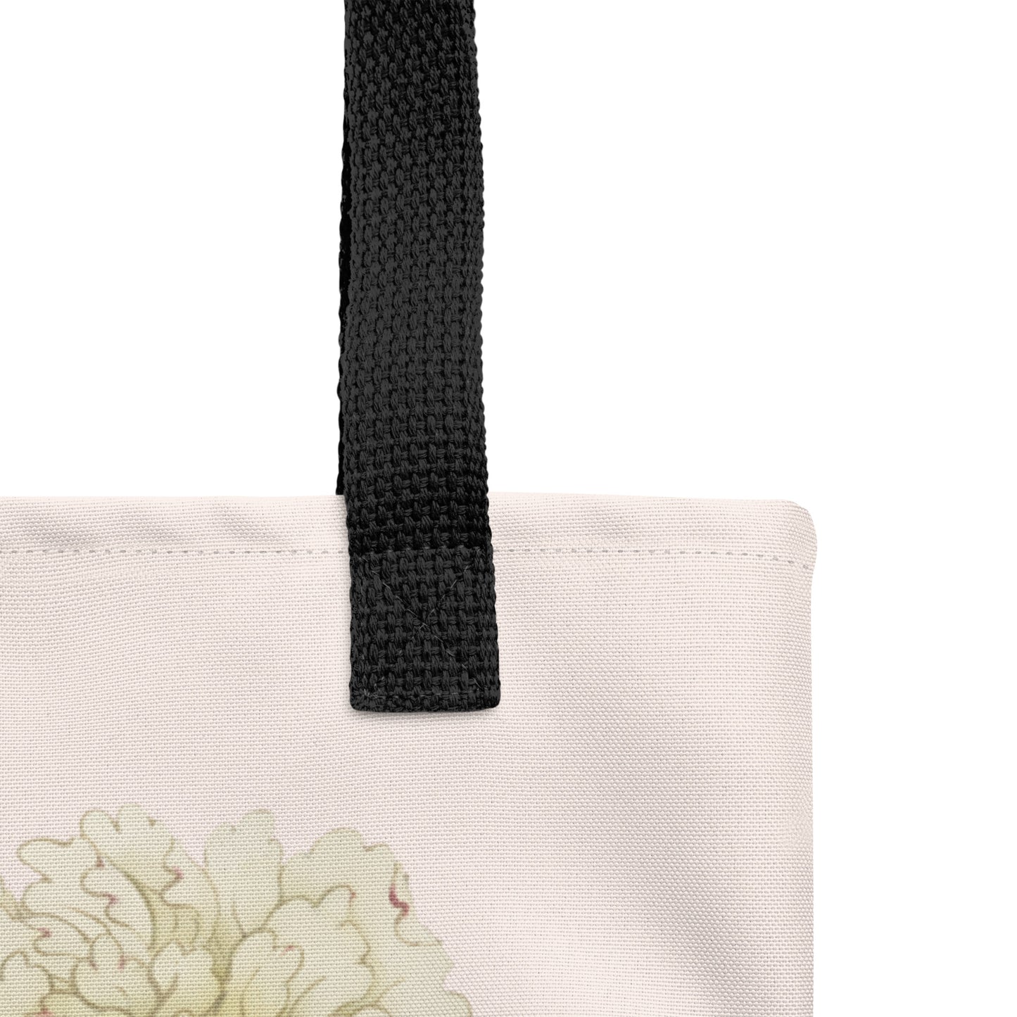 The Spirit of Flowers in Twelve Months｜Chinese Peony and Wisteria in Bloom｜Tote bag｜Fish belly white