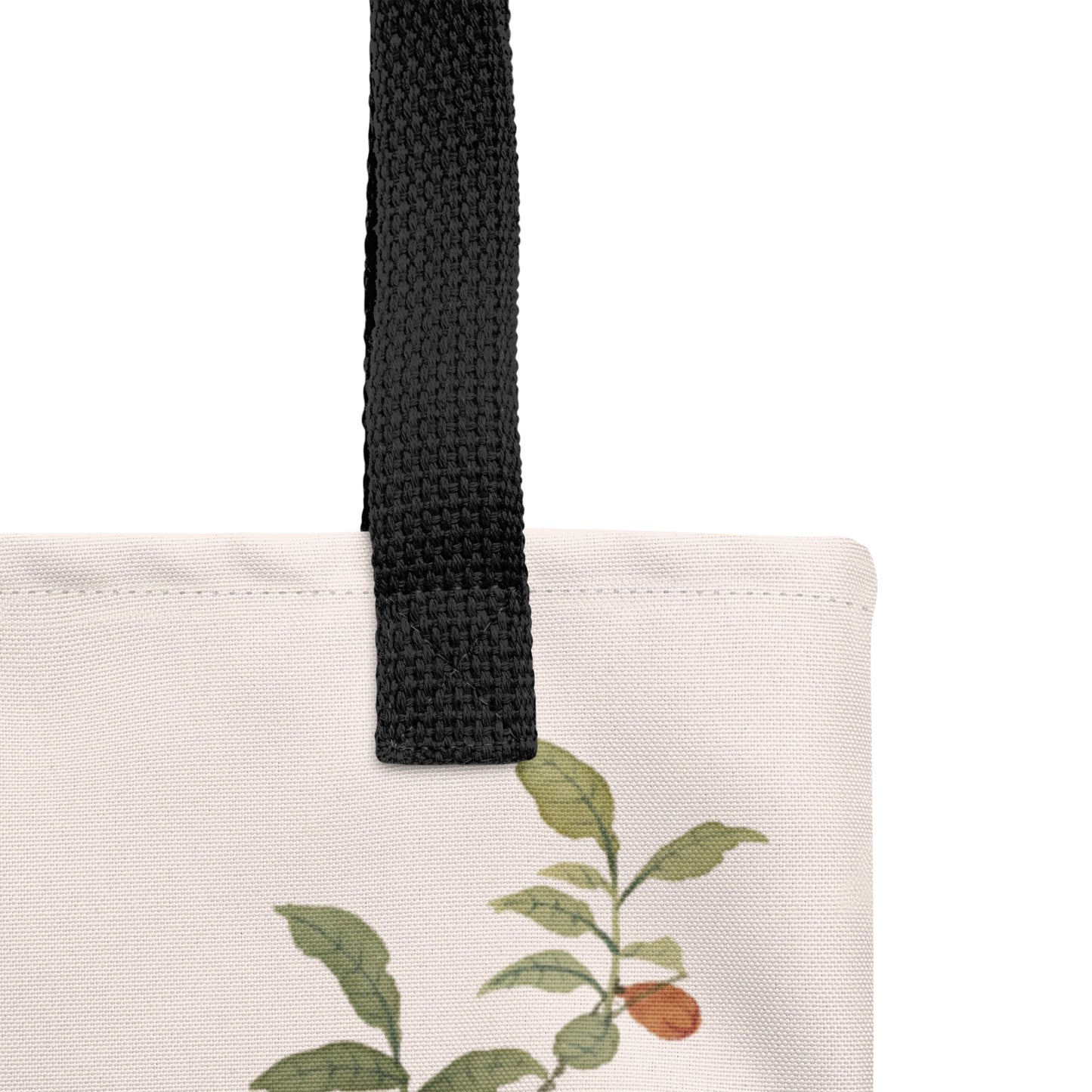 The Spirit of Flowers in Twelve Months｜Hollyhock and Pomegranate in Bloom｜Tote bag｜Fish belly white