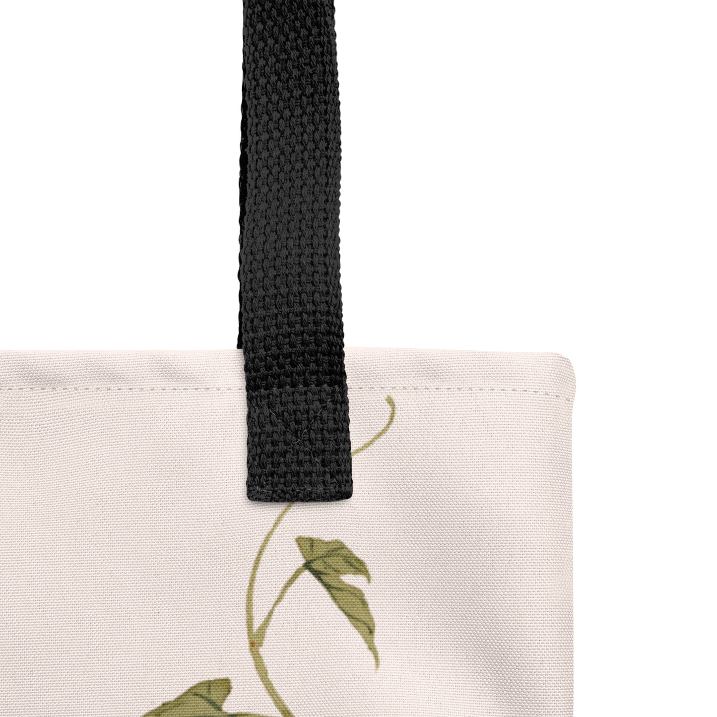 The Spirit of Flowers in Twelve Months｜Okra and White-edged Morning Glory in Bloom｜Tote bag｜Fish belly white