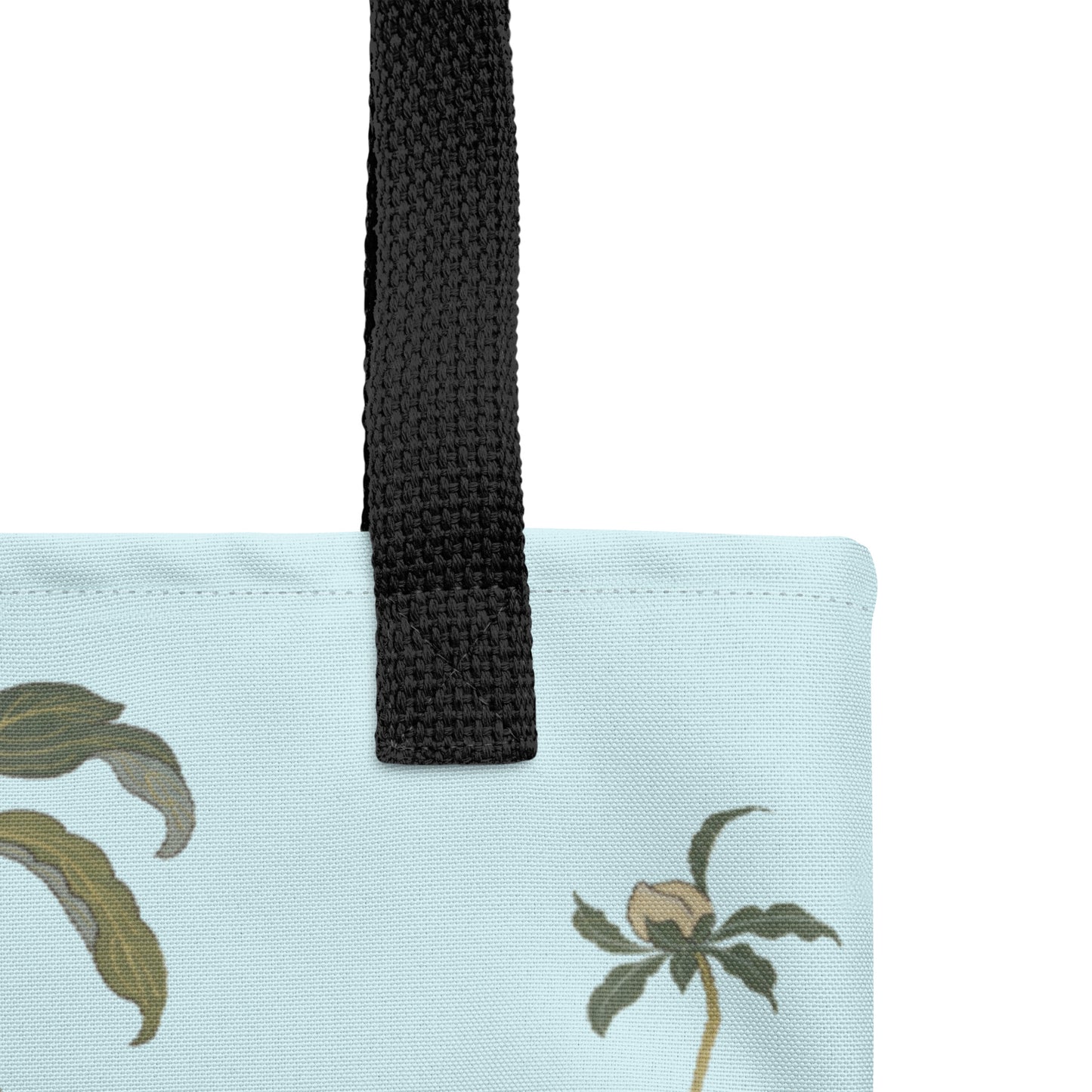 Kesi Flower Album｜Peonies and Butterfly｜Tote bag｜Aqua blue