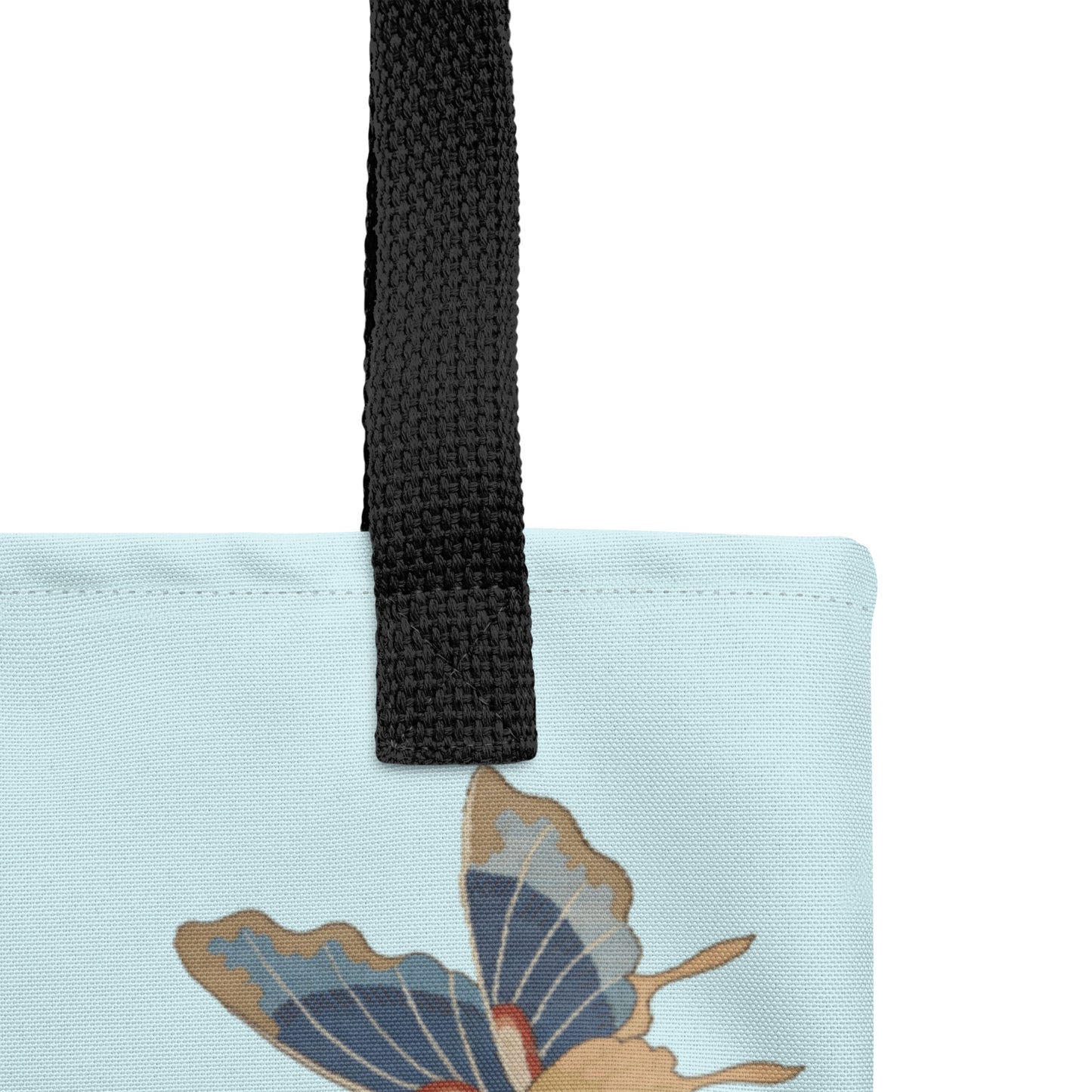 Kesi Flower Album｜Hibiscus and Begonia Blossoms｜Tote bag｜Aqua blue