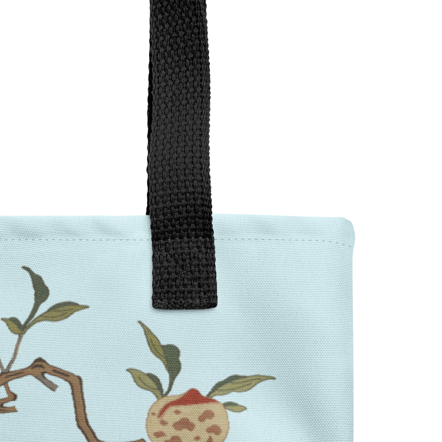 Kesi Flower Album｜Narcissus and Peaches｜Tote bag｜Aqua blue