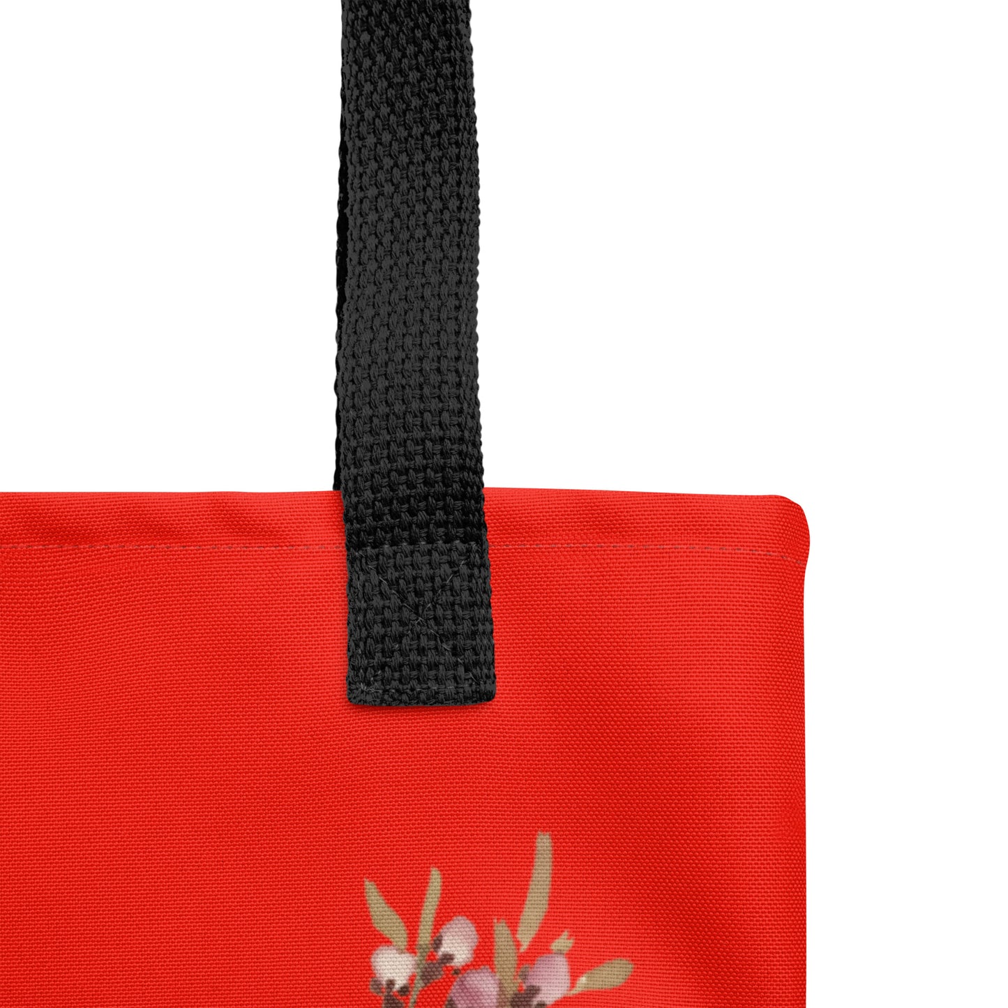 The Spirit of Flowers in Twelve Months｜Willow and Peach Blossom｜Tote bag｜Garnet red