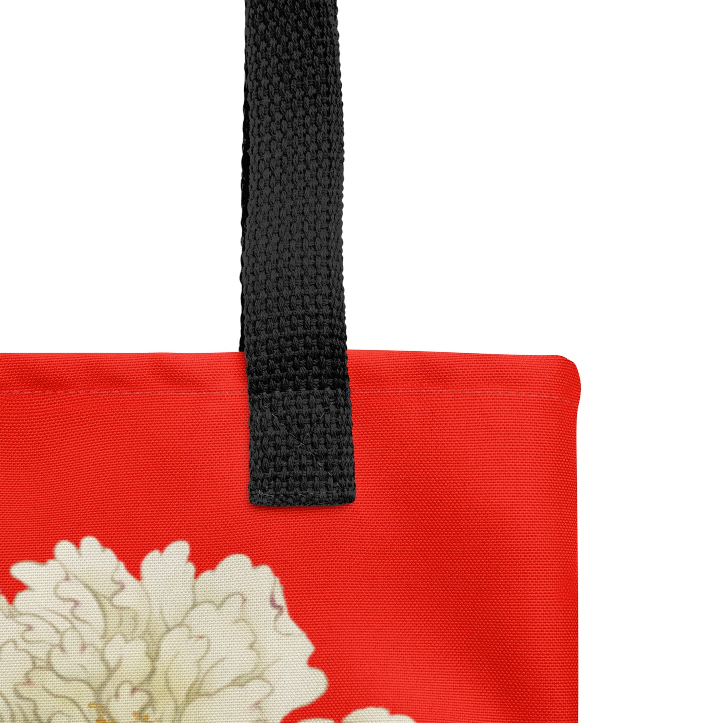 The Spirit of Flowers in Twelve Months｜Chinese Peony and Wisteria in Bloom｜Tote bag｜Garnet red