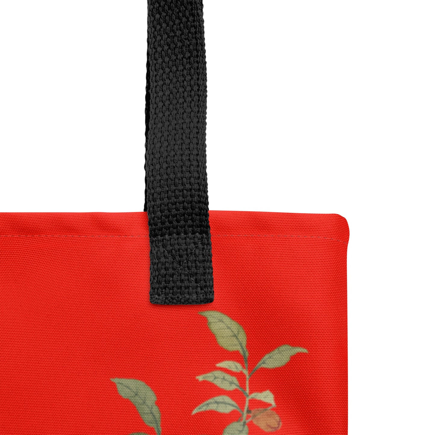 The Spirit of Flowers in Twelve Months｜Hollyhock and Pomegranate in Bloom｜Tote bag｜Garnet red