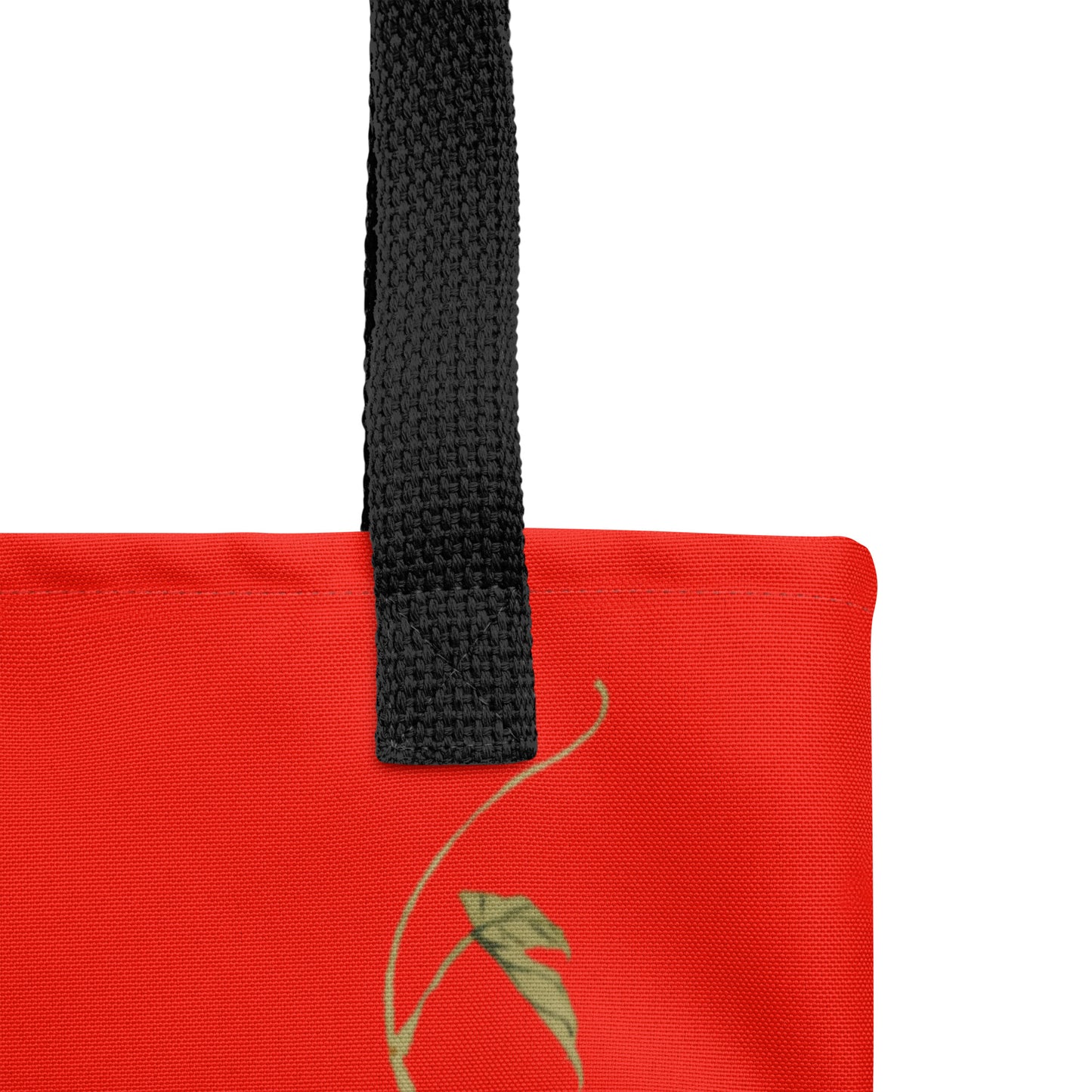 The Spirit of Flowers in Twelve Months｜Okra and White-edged Morning Glory in Bloom｜Tote bag｜Garnet red