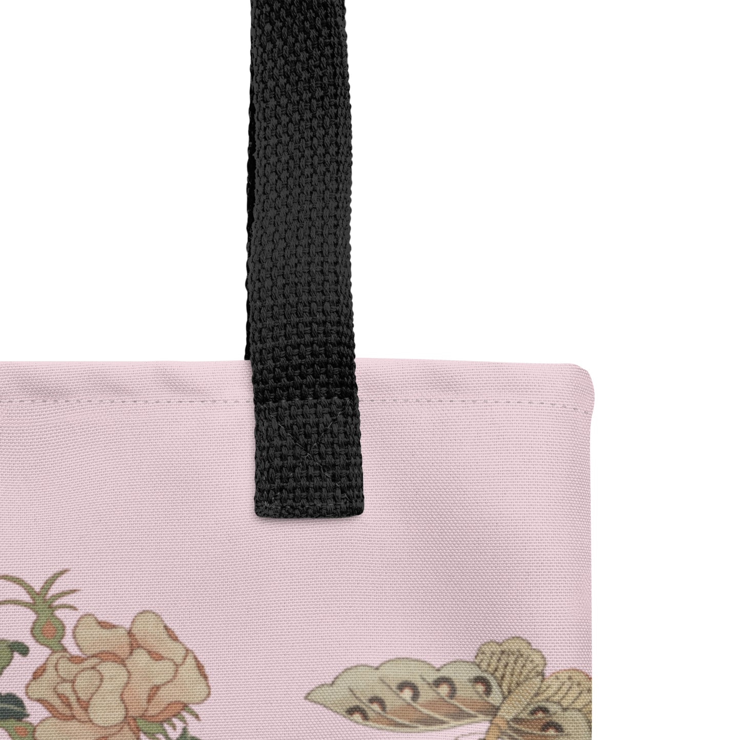 Kesi Flower Album｜Camellia and Butterfly｜Tote bag｜Pale pinkish gray