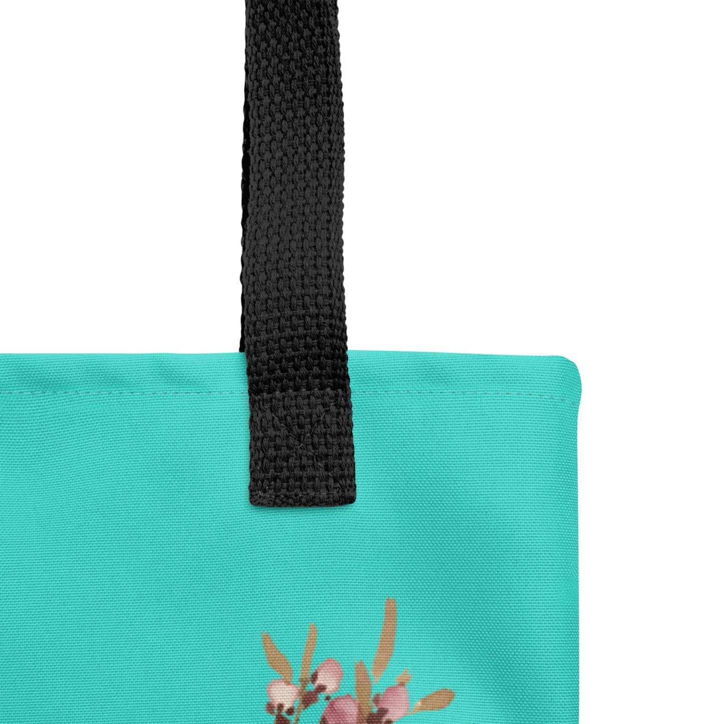 The Spirit of Flowers in Twelve Months｜Willow and Peach Blossom｜Tote bag｜Turquoise