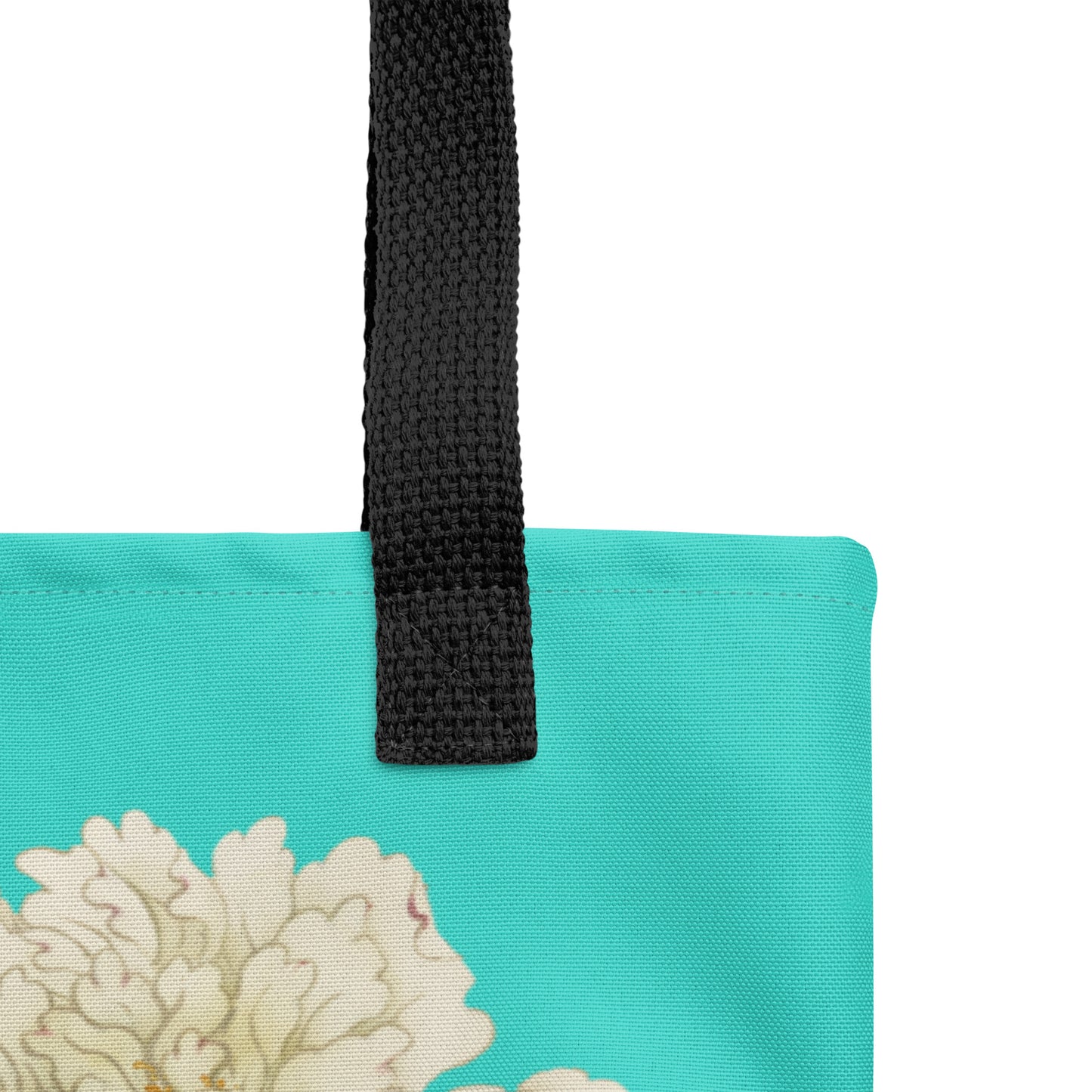 The Spirit of Flowers in Twelve Months｜Chinese Peony and Wisteria in Bloom｜Tote bag｜Turquoise