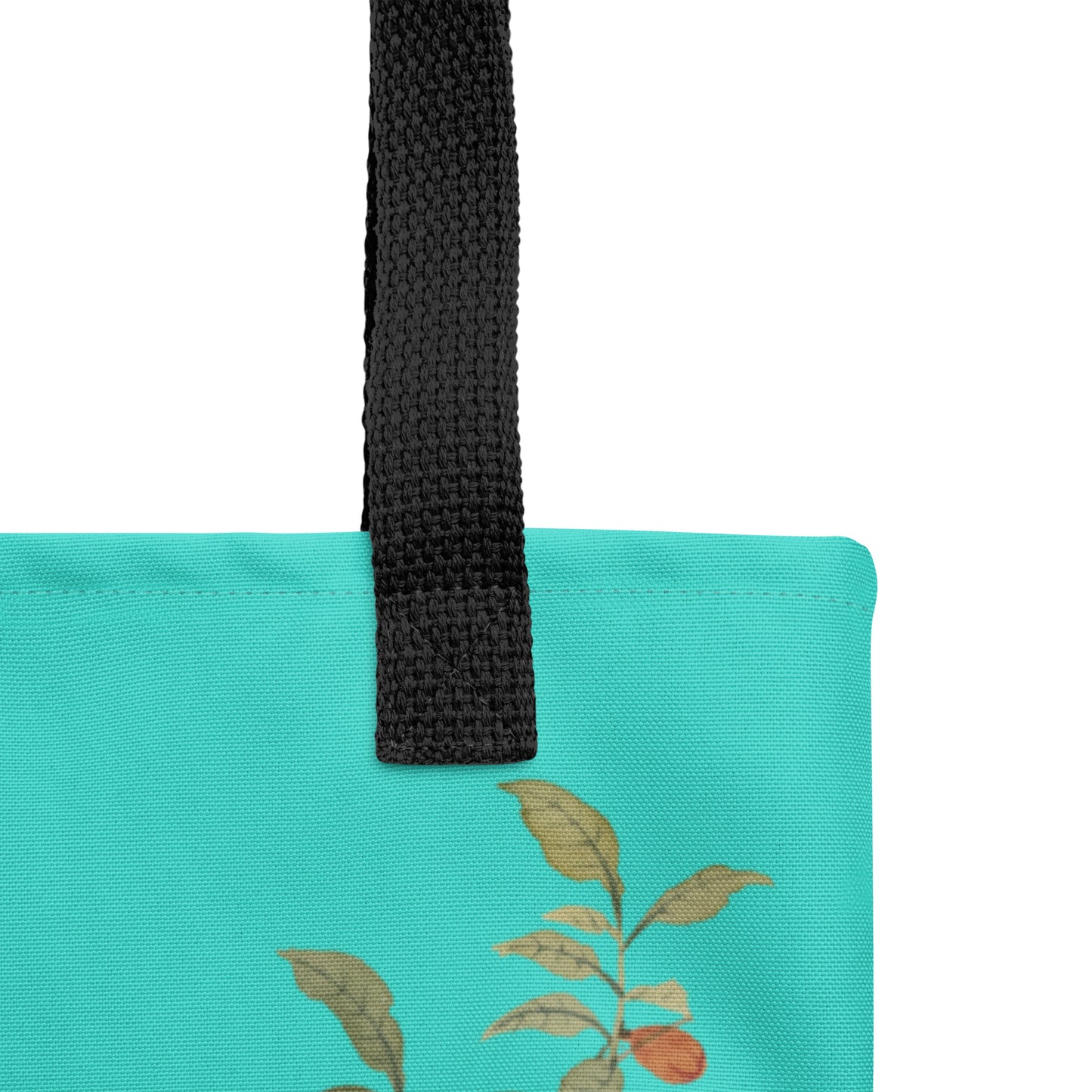 The Spirit of Flowers in Twelve Months｜Hollyhock and Pomegranate in Bloom｜Tote bag｜Turquoise