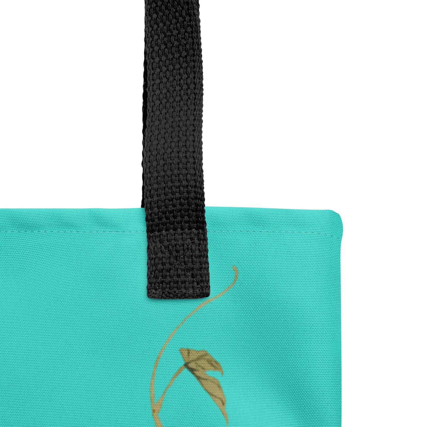 The Spirit of Flowers in Twelve Months｜Okra and White-edged Morning Glory in Bloom｜Tote bag｜Turquoise