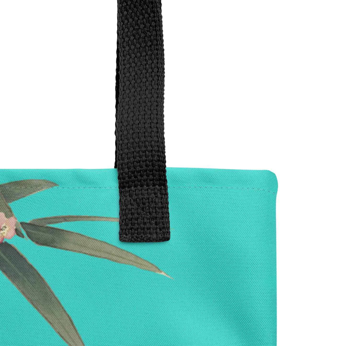 The Spirit of Flowers in Twelve Months｜Crimson Plum Blossom and Lush Green Bamboo｜Tote bag｜Turquoise