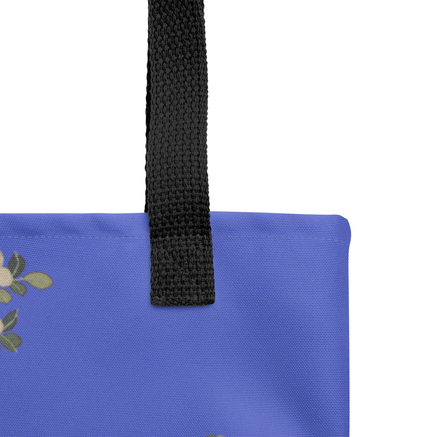 Kesi Flower Album｜White Plum Blossoms and Butterfly｜Tote bag｜Royal blue