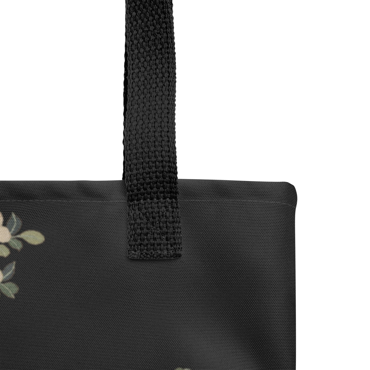 Kesi Flower Album｜White Plum Blossoms and Butterfly｜Tote bag｜Black