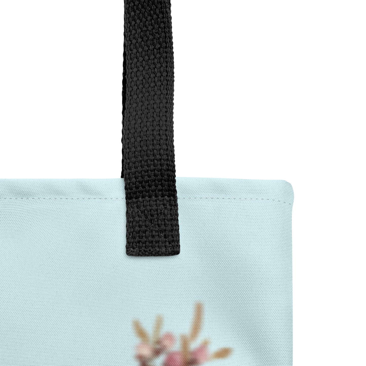 The Spirit of Flowers in Twelve Months｜Willow and Peach Blossom｜Tote bag｜Aqua blue