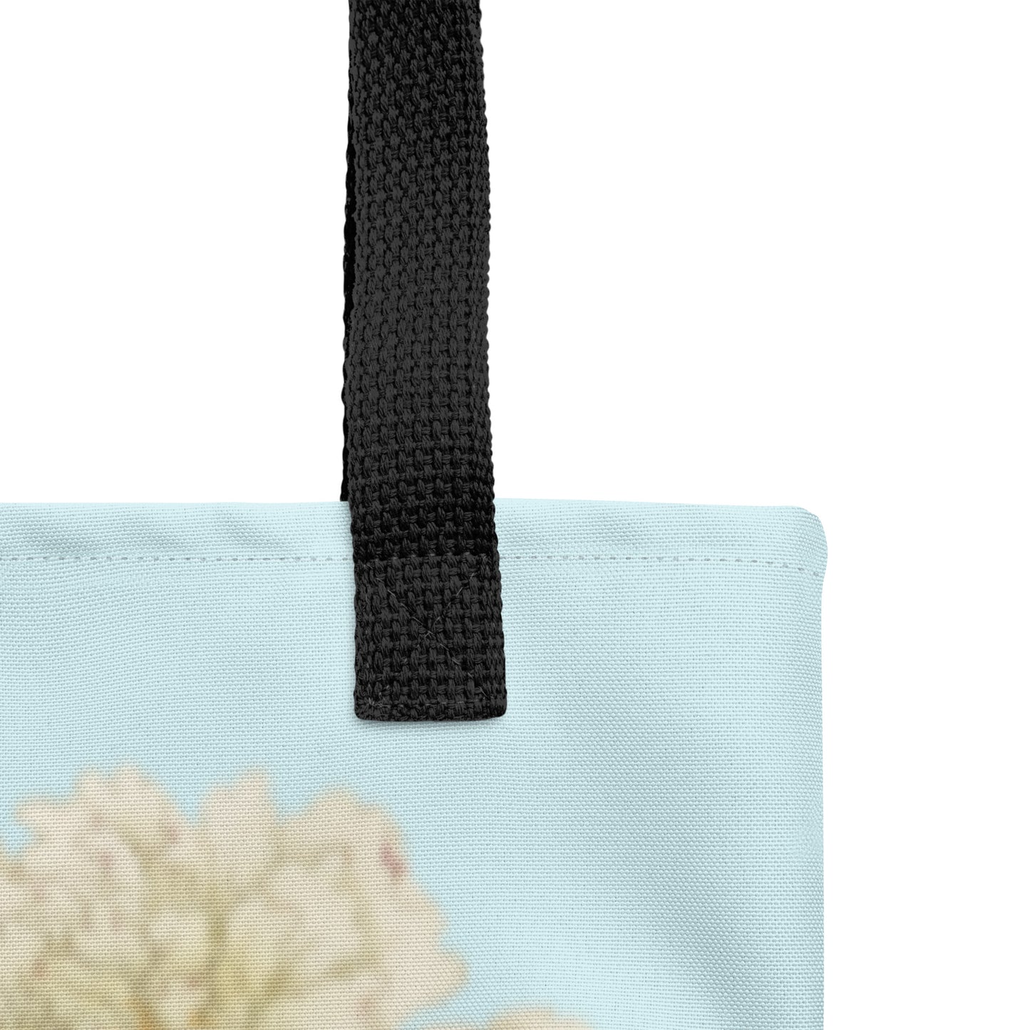 The Spirit of Flowers in Twelve Months｜Chinese Peony and Wisteria in Bloom｜Tote bag｜Aqua blue