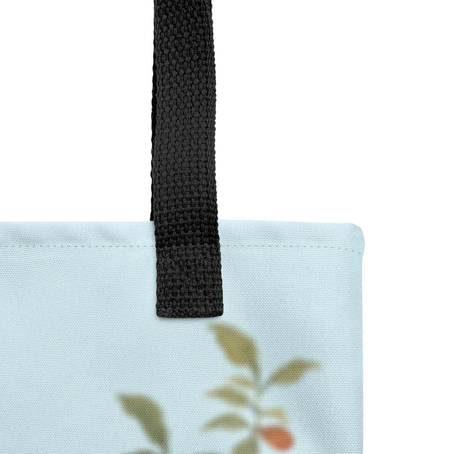 The Spirit of Flowers in Twelve Months｜Hollyhock and Pomegranate in Bloom｜Tote bag｜Aqua blue