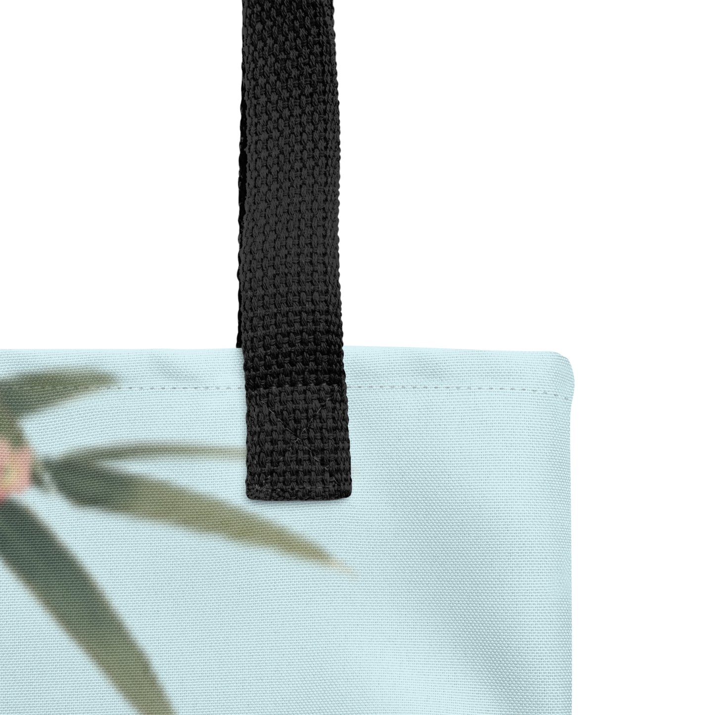 The Spirit of Flowers in Twelve Months｜Crimson Plum Blossom and Lush Green Bamboo｜Tote bag｜Aqua blue