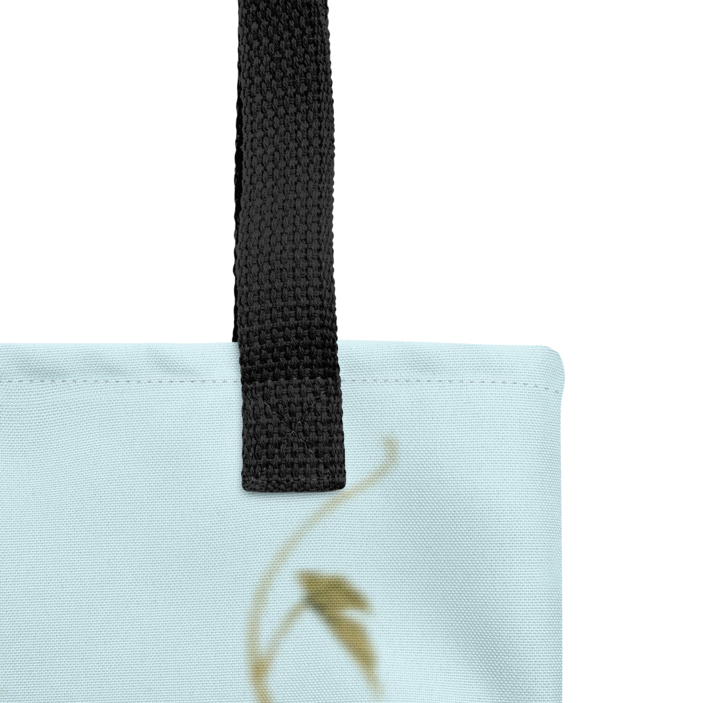 The Spirit of Flowers in Twelve Months｜Okra and White-edged Morning Glory in Bloom｜Tote bag｜Aqua blue