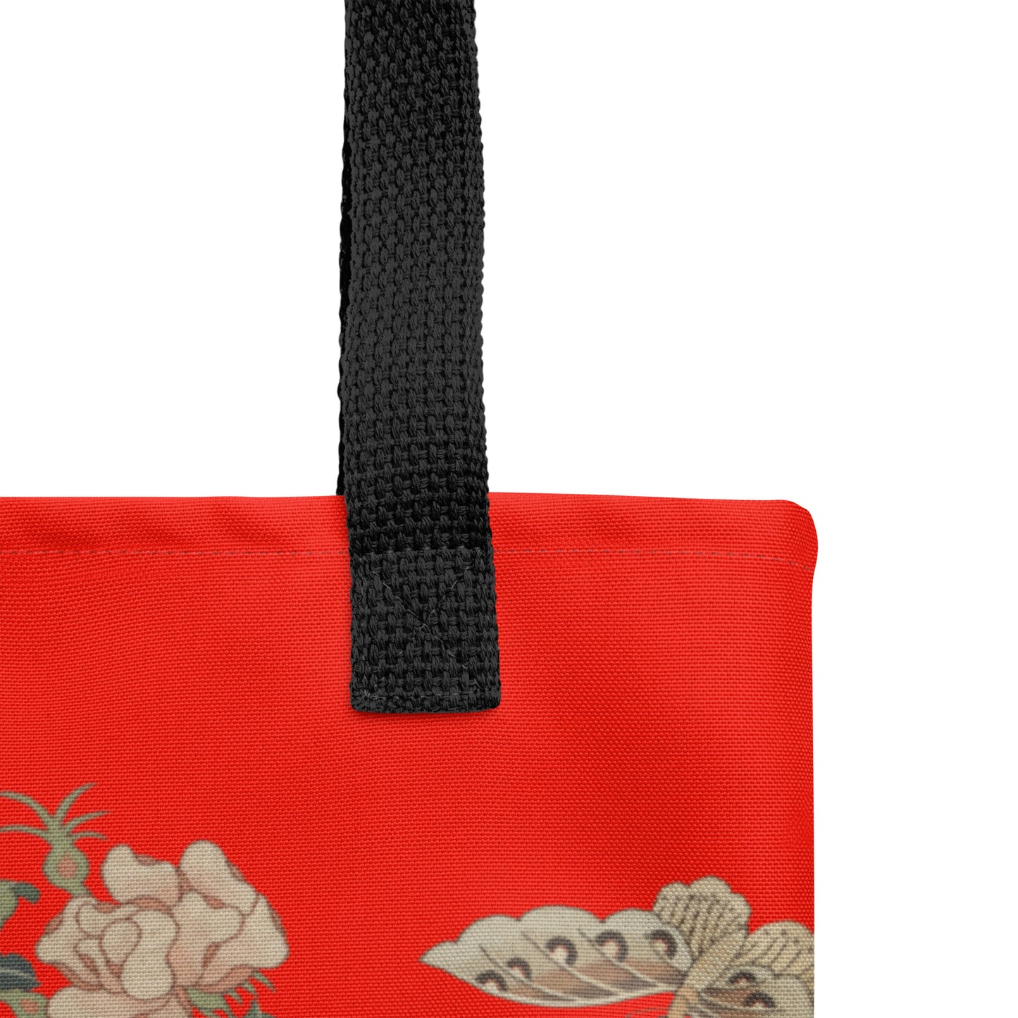 Kesi Flower Album｜Camellia and Butterfly｜Tote bag｜Garnet red