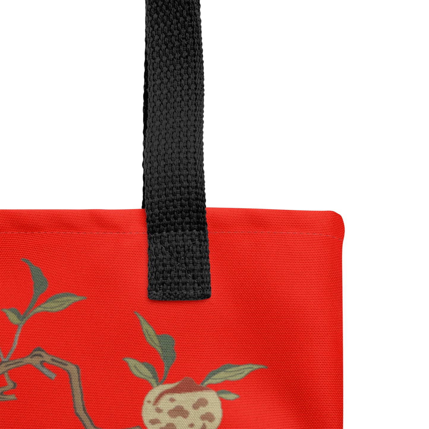 Kesi Flower Album｜Narcissus and Peaches｜Tote bag｜Garnet red