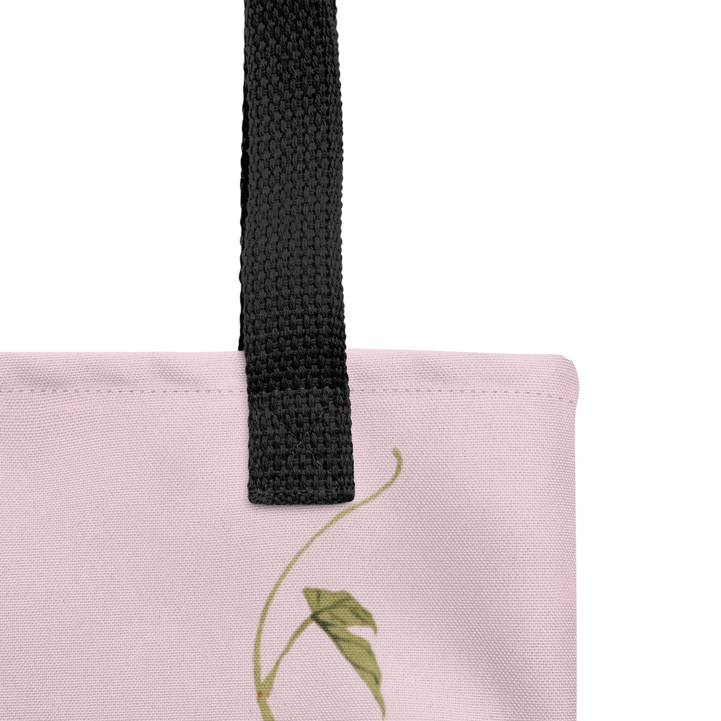 The Spirit of Flowers in Twelve Months｜Okra and White-edged Morning Glory in Bloom｜Tote bag｜Pale pinkish gray