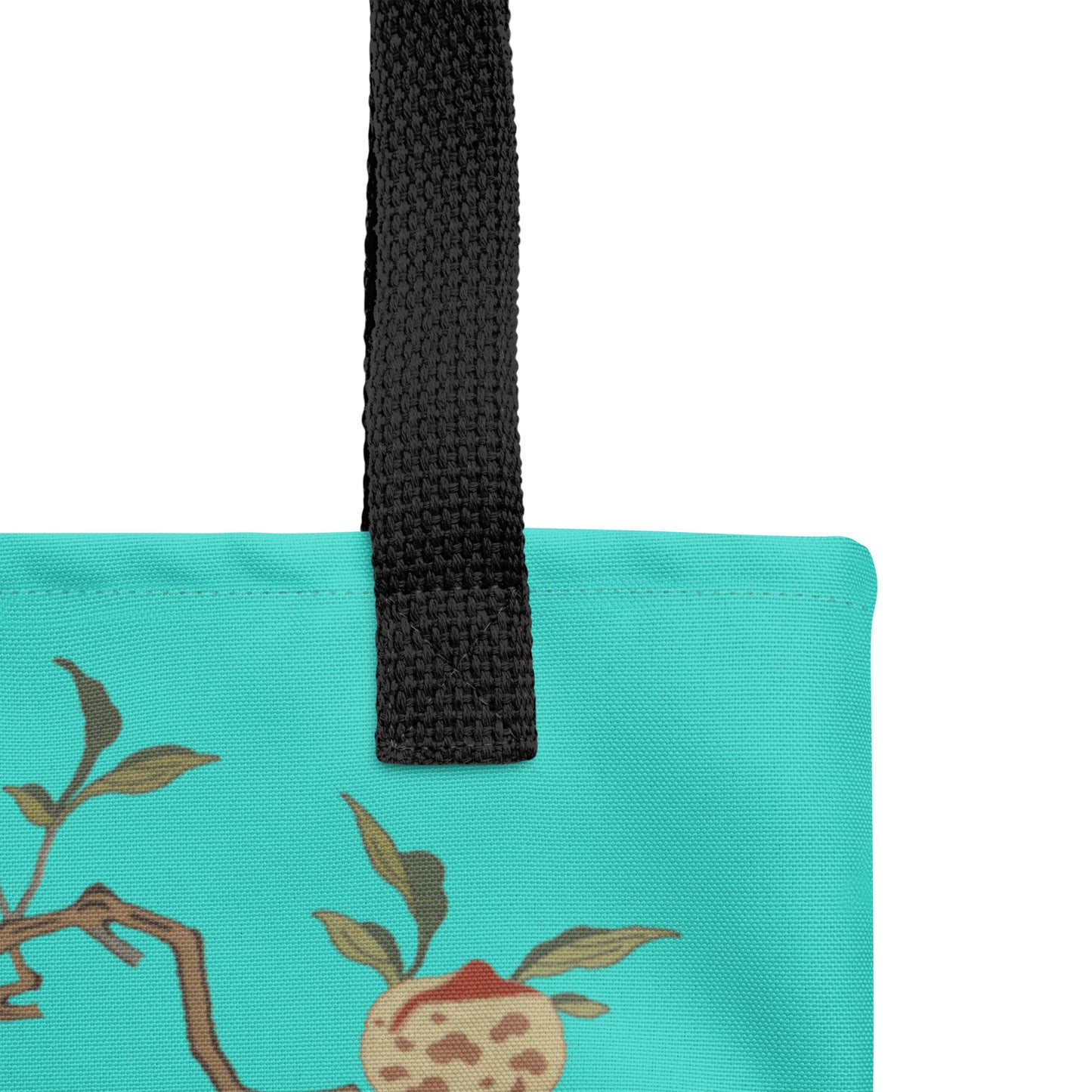 Kesi Flower Album｜Narcissus and Peaches｜Tote bag｜Turquoise