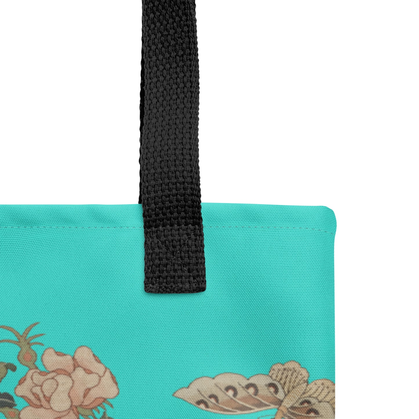 Kesi Flower Album｜Camellia and Butterfly｜Tote bag｜Turquoise