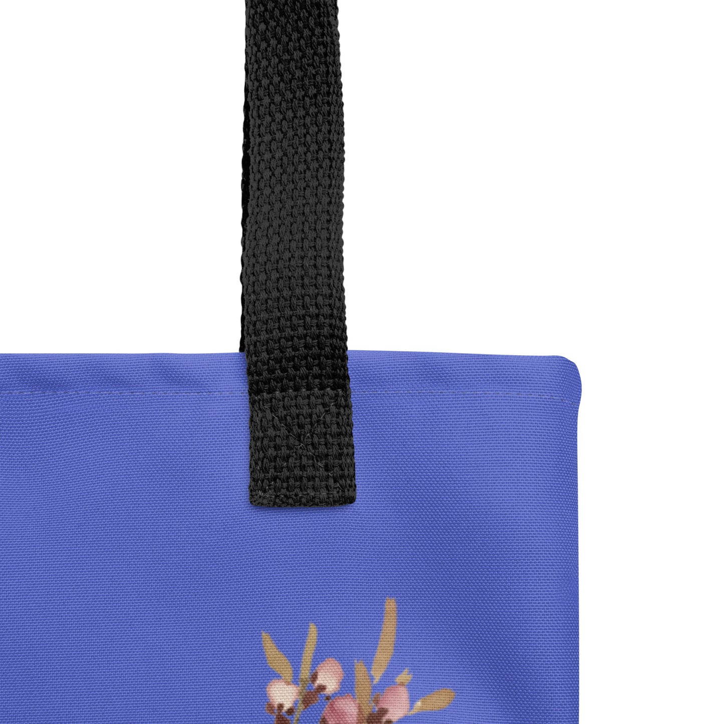 The Spirit of Flowers in Twelve Months｜Willow and Peach Blossom｜Tote bag｜Royal blue